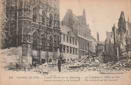 AK Louvain Détruit Par Les Allemands - La Cathédrale Et L'Hôtel De Ville - Guerre De 1914 (59946) - Leuven