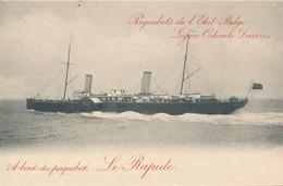 Carte 3, 5c - Paquebot De L’état Belge Ligne Ostende Dover – A Bord Du Paquebot Le Rapide / Allez - Cartoline Piroscafi