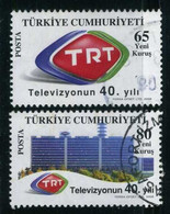 Türkiye 2008 Mi 3642-3643 40th Anniv. Of TRT Television | TRT Emblem & Broadcast Center - Oblitérés