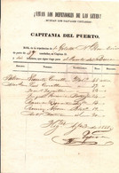 URUGUAY - CIVIL WAR - GUERRA GRANDE - 1851 HEADQUARTERS OF THE PORT  declares Crew Of SHIP - See DESCRIPTION - Documentos Históricos