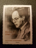 Andorra 2021 Andorre Personalities Manuel MAS I Ribó  1946 2001 Political Man - Unused Stamps
