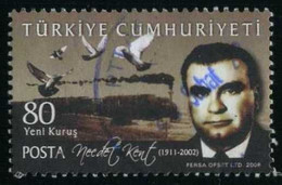 Türkiye 2008 Mi 3684 Necdet Kent (1911-2002), Consul General In Marseilles, Train, Railway, Peace Dove - Used Stamps