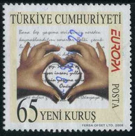 Türkiye 2008 Mi 3663 Hands Forming Heart, Letter Writting, Europa CEPT - Oblitérés