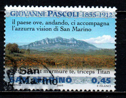 SAN MARINO - 2005 - 150° ANNIVERSARIO DELLA NASCITA DI GIOVANNI PASCOLI - USATO - Usados