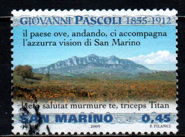 SAN MARINO - 2005 - 150° ANNIVERSARIO DELLA NASCITA DI GIOVANNI PASCOLI - USATO - Oblitérés