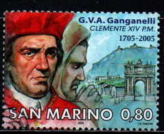 SAN MARINO - 2005 - 300° ANNIVERSARIO DELLA NASCITA DI PAPA CLEMENTE XIV - USATO - Oblitérés