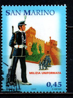 SAN MARINO - 2005 - MILIZIA UNIFORMATA - MILITARE CON MOSCHETTO CORTO - USATO - Used Stamps