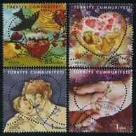 Türkiye 2009 Mi 3730-3733 Mother's Day | Heart, Mother And Child, Hands, Dove - Used Stamps