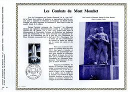 RRR 750 Ex. " LES COMBATS DU MONT MOUCHET " Sur Feuillet PAC N°té RARE De 1969 N°YT 1604 Parf état RRR - WW2