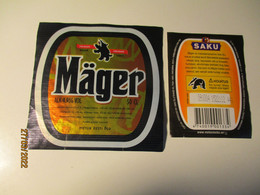 BEER BOTTLE LABELS BADGER MELES MELES SAKU ,0 - Alcools