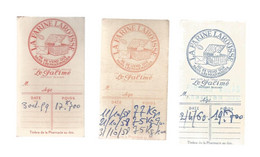 Ticket De Pesée ,LA FARINE LAROUSSE , 1958,1959 Et 1960,  Pharmacie Colas ,Argenton,Indre ,LOT DE 3 TICKETS - Unclassified