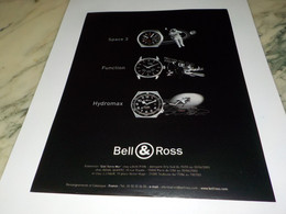 ANCIENNE PUBLICITE SPACE 3 MONTRE BELL ET ROSS  2003 - Autres & Non Classés