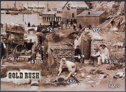 NEW ZEALAND 2006 Gold Rush, Limited Edition IMPERFORATE Miniature Sheet MNH - Minéraux