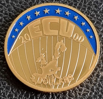 Liberia 5 Dollars 2000 "Ecu Map Of Europe" (Gold Plated Copper-nicke) - Liberia