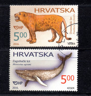 Croatia 2016, Used, Michel 1246 - 1247, Prehistoric Fauna - Croazia