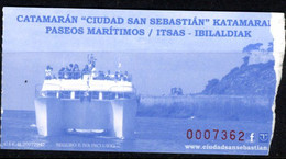 BILLETE DE CATAMARAN 'CIUDAD DE SAN SEBASTIAN' / ITSAS - IBILALDIAK / ESPAÑA // (TD-S2) - Europa