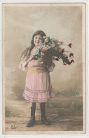 ENFANTS 1758 : Photo Clayette , Fillette Avec Un Bouquet De Fleurs  ; édit. ? - Otros & Sin Clasificación