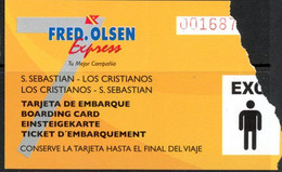 BILLETE DE BARCO FRED.OLSEN / S. SEBASTIAN - LOS CRISTIANOS / TENERIFE . LA GOMERA  / ESPAÑA// (TD-S2) - Mundo