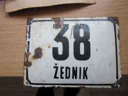 Zednik Nagyfeny Old Tin Board From The House  About 1920-1930 - Zinn