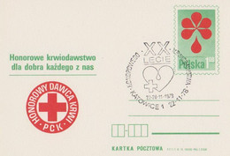 Poland Postmark D78.11.22 Kat01: KATOWICE Medicine Red Cross Honorary Blood Donation - Stamped Stationery
