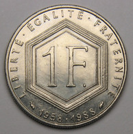 1 Franc De Gaulle, 1988, Nickel - V° République - 1 Franc