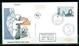 FDC-Carte Maximum Card #TAAF-FSAT 2002 (N°Yv. 331 ) Jacques Dubois (1920-2000)-Base Dumont D' Urville-Viviès - FDC