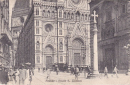 FIRENZE - PIAZZA S.GIOVANNI - FILOBUS /TRAM - BELLA ANIMAZIONE - 1918 - Firenze (Florence)
