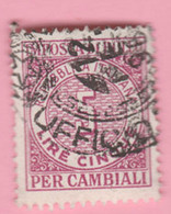 ITALIA Fiscali Reveneu Tax Bollo Cambiali - 5 Lire Usato - Revenue Stamps