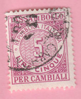 ITALIA Fiscali Reveneu Tax Bollo Cambiali - 5 Lire Usato - Revenue Stamps