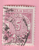 ITALIA Fiscali Reveneu Tax Bollo Cambiali - 5 Lire Usato - Revenue Stamps