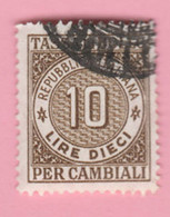 ITALIA Fiscali Reveneu Tax Bollo Cambiali - 10 Lire Usato - Revenue Stamps