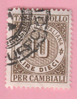 ITALIA Fiscali Reveneu Tax Bollo Cambiali - 10 Lire Usato - Steuermarken