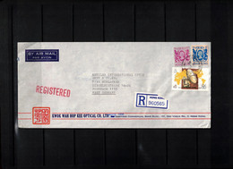 Hong Kong 1986 Interesting Airmail Registered Letter - Briefe U. Dokumente