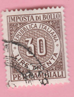 ITALIA Fiscali Reveneu Tax Bollo Cambiali - 30 Lire Usato - Revenue Stamps