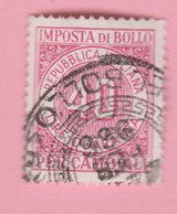 ITALIA Fiscali Reveneu Tax Bollo Cambiali - 40 Lire Usato - Revenue Stamps