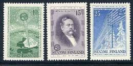 FINLAND 1955 Telegraph Cenentary Set MNH / **.  Michel 450-52 - Nuovi