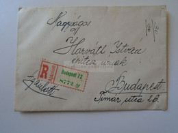 D189232 Hungary - Small Registered  Cover  1938   Fitos   To Horváth István  Architect   Budapest - Covers & Documents