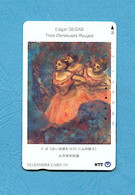 ( 5701 ) -  Télécarte  JAPON - Peinture - ( EDGAR DEGAS / Trois Danseuses Rouges ) - *** EC ***  - Voir Scan - - Malerei