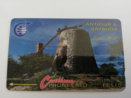 ANTIGUA & BARBUDA $ 10  SUGAR MILL   ANT-3A   CONTROL NR: 3CATA     OLD C&W LOGO *9219** - Antigua Et Barbuda