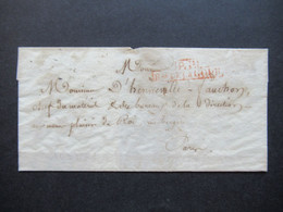 1826 Roter Stempel PP Beau De La Cour Eingangsstempel Lev. De 5 R Mit Krone / Direction La Roi Faltbrief Ohne Inhalt! - Marques D'entrées