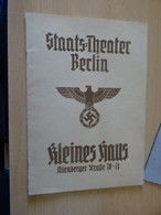 1 Heft "Staats-Theater Berlin  "Kleines Haus  1939 - Theater & Scripts