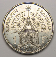 1 Franc Institut De France, 1995, Nickel - V° République - 1 Franc