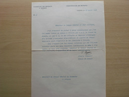 LETTERA DA CONSOLATO DI MONACO IN TRIESTE  X CONSOLE GENERALE DI ROMANIA TRIESTE 1938 - Autogramme & Autographen