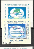 Romania Mnh ** Very Fine 1977 32 Euros Perf And Imperf Plane - Blocks & Sheetlets