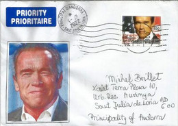 Arnold Schwarzenegger (Austrian Oak),Austrian-American Actor. Letter From Wien. Austria., To Andorra (Principality) - Storia Postale