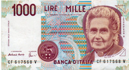 ITALIA  1000 LIRE - 1994 -MONTESSORI -  P-114  Circ. Xf - Firme: Antonio Fazio = Angelo Amici - 1000 Liras