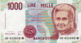 ITALIA  1000 LIRE - 1994 -MONTESSORI -  P-114  Circ. Xf - Firme: Antonio Fazio = Angelo Amici - 1000 Liras