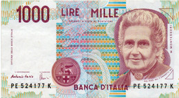 ITALIA  1000 LIRE - 1994 -MONTESSORI -  P-114  Circ. Xf - Firme: Antonio Fazio = Angelo Amici - 1000 Lire