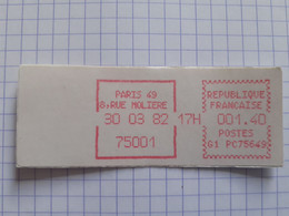 Paris 49 8, Rue Molière 75001 - 30-03-82 - G1 PC 75649 Tarif 1.40 - 1981-84 Types « LS » & « LSA » (prototypes)