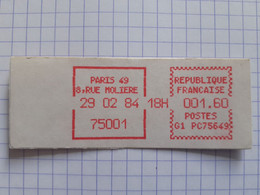 Paris 49 8, Rue Molière 75001 - 29-02-84 - G1 PC 75649 Tarif 1.60 - 1981-84 LS & LSA Prototypes
